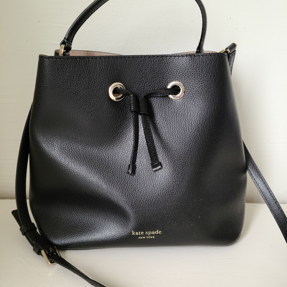 Kate Spade Black Drawstring Shoulder Bag